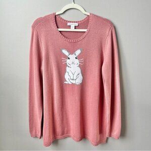 Coldwater Creek Women's Pink and White Jumper